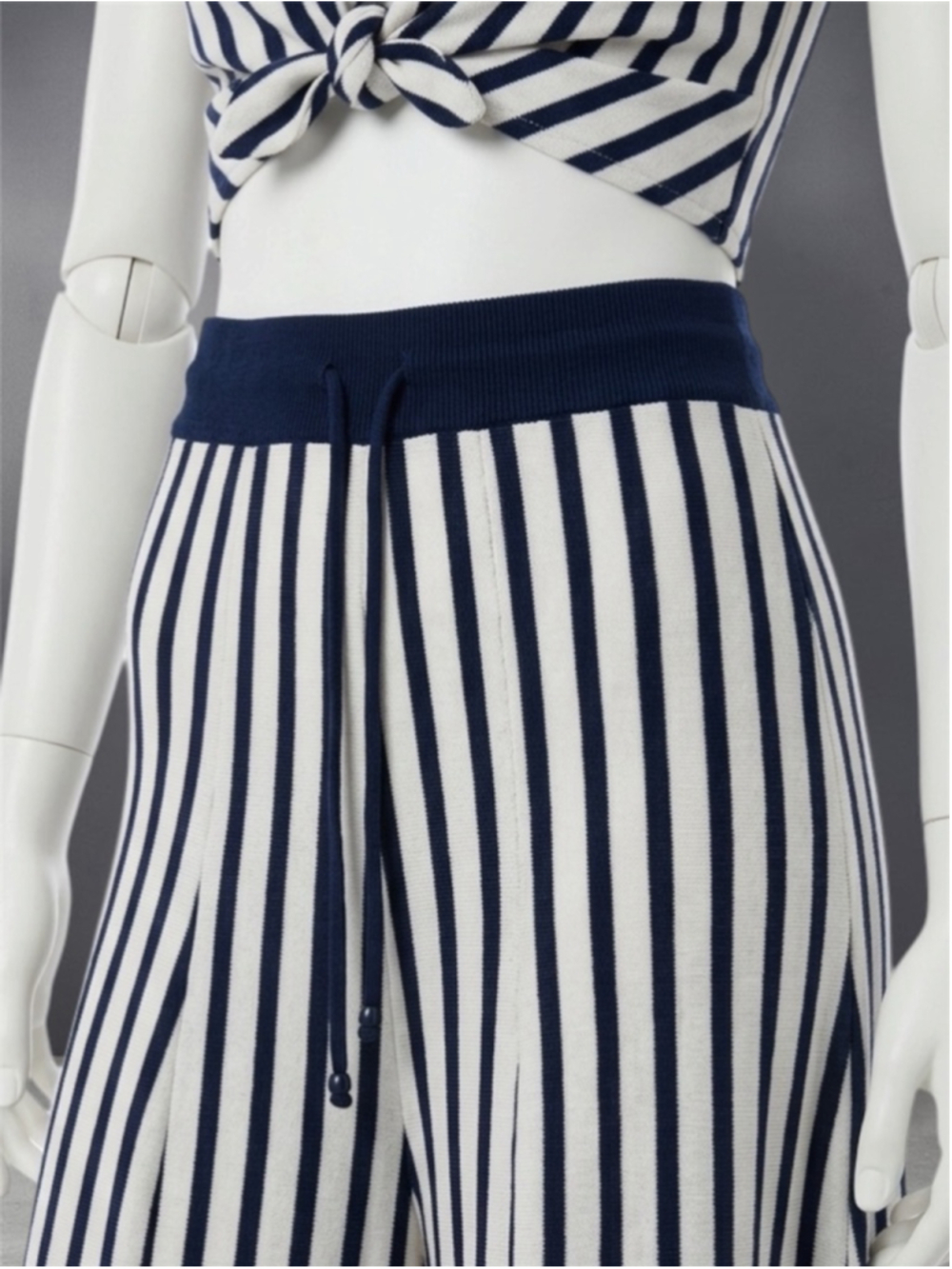 Zara Navy & White Knotted Striped Maxi Skirt – Size M – New - Picture 8 of 9